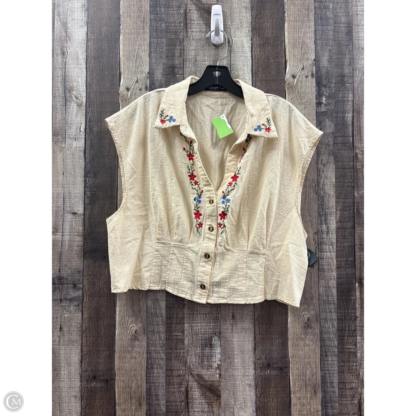Top Sleeveless By Shein In Cream, Size: 3x