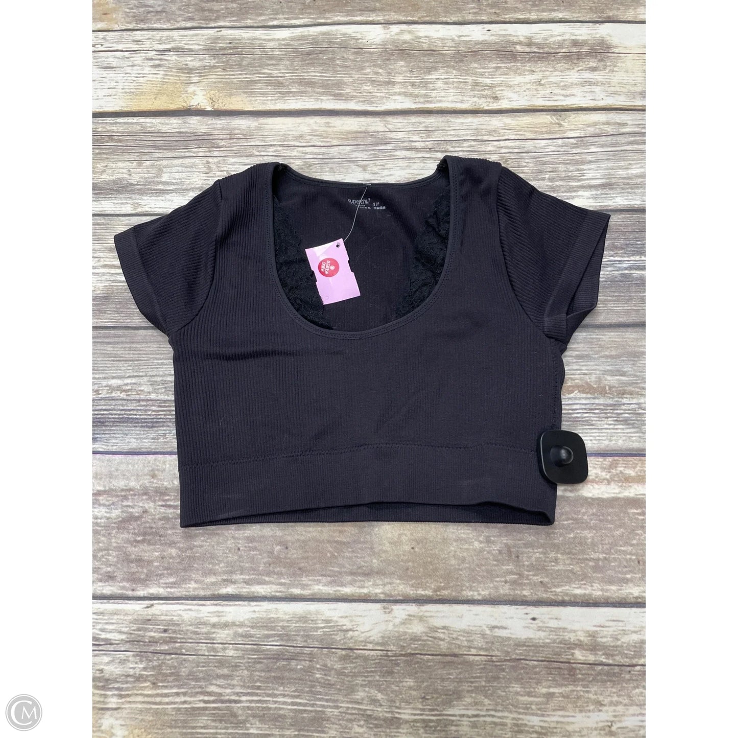Top Short Sleeve By Cme In Black, Size: S