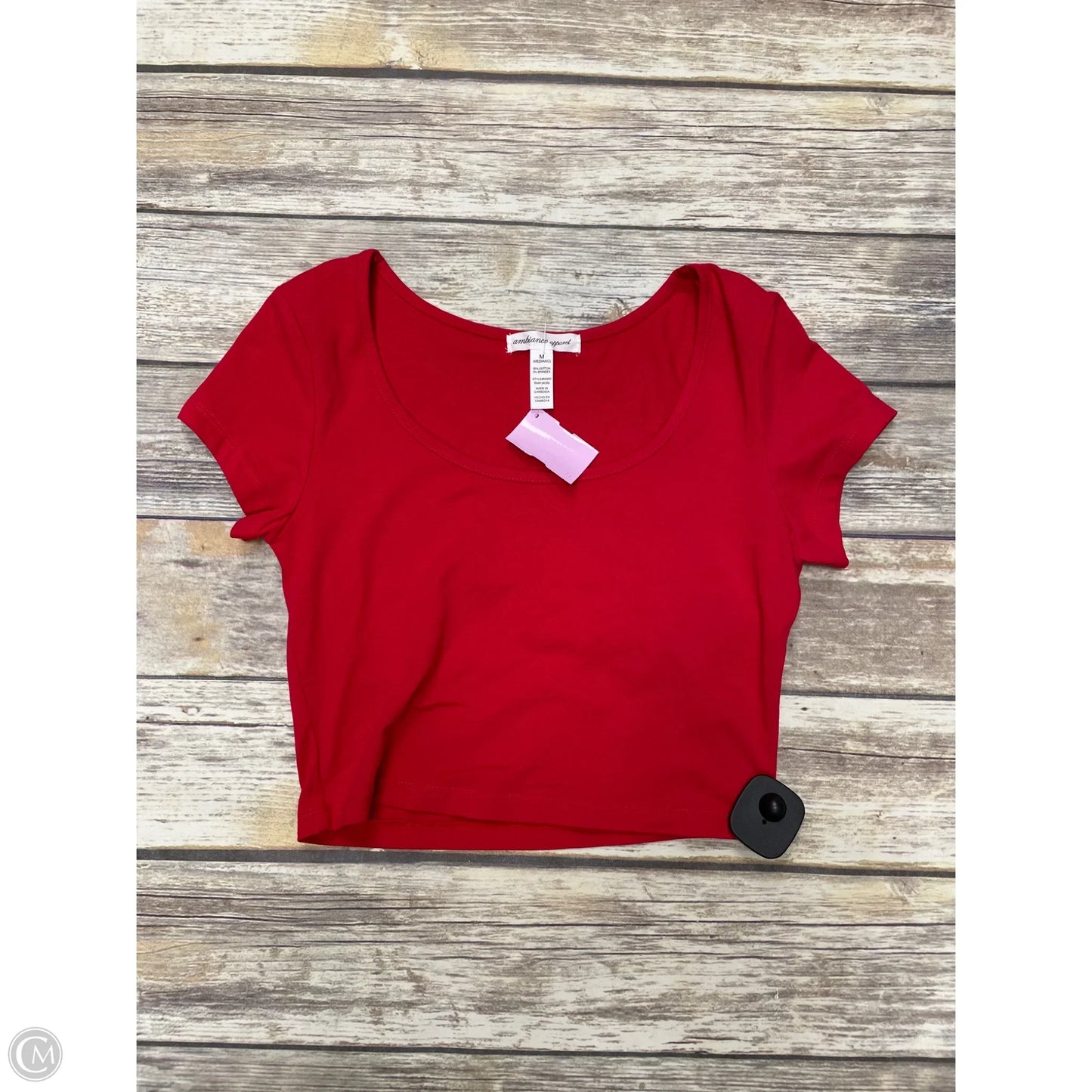 Top Short Sleeve Basic By Ambiance Apparel In Red, Size: M