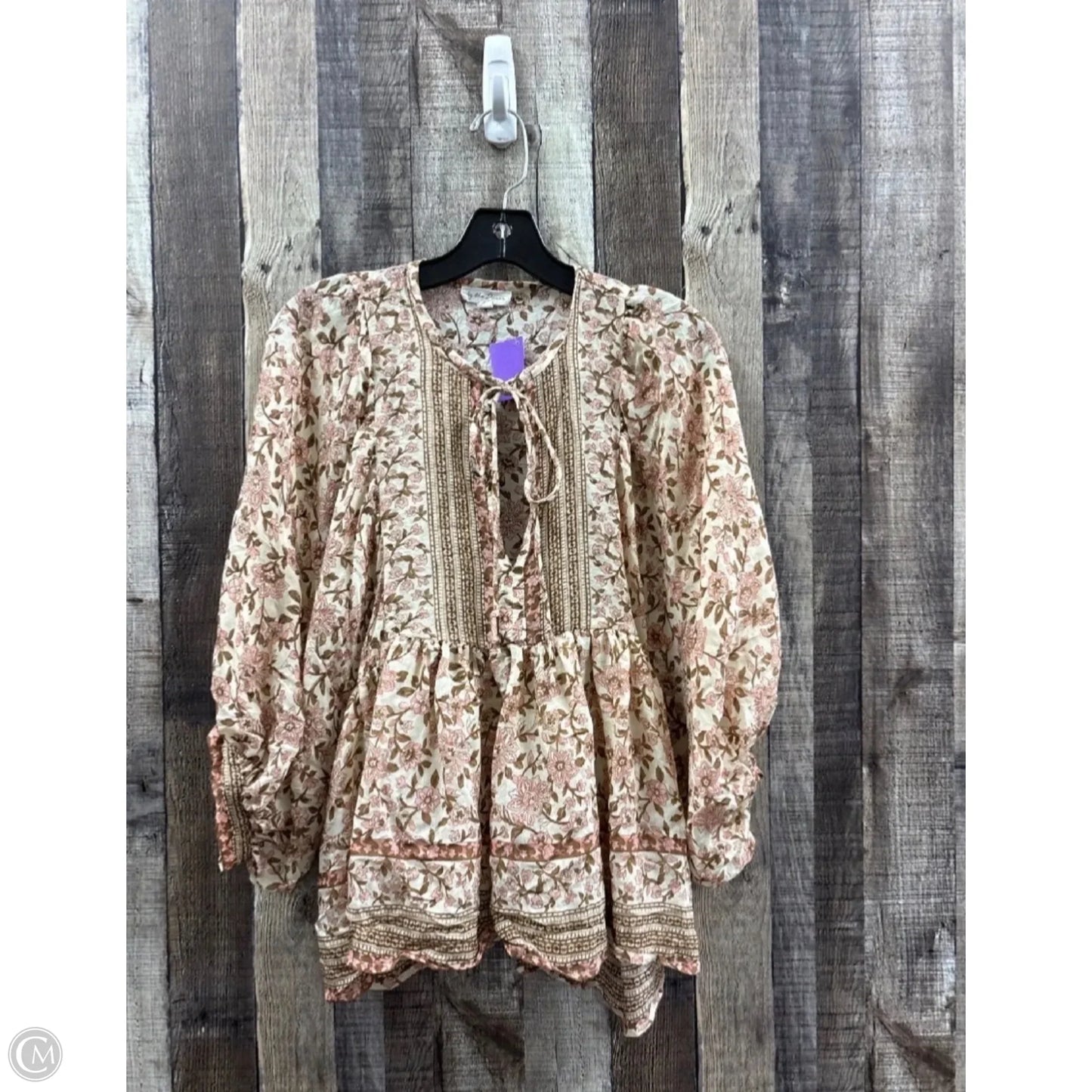 Top 3/4 Sleeve By By The River In Floral Print, Size: S