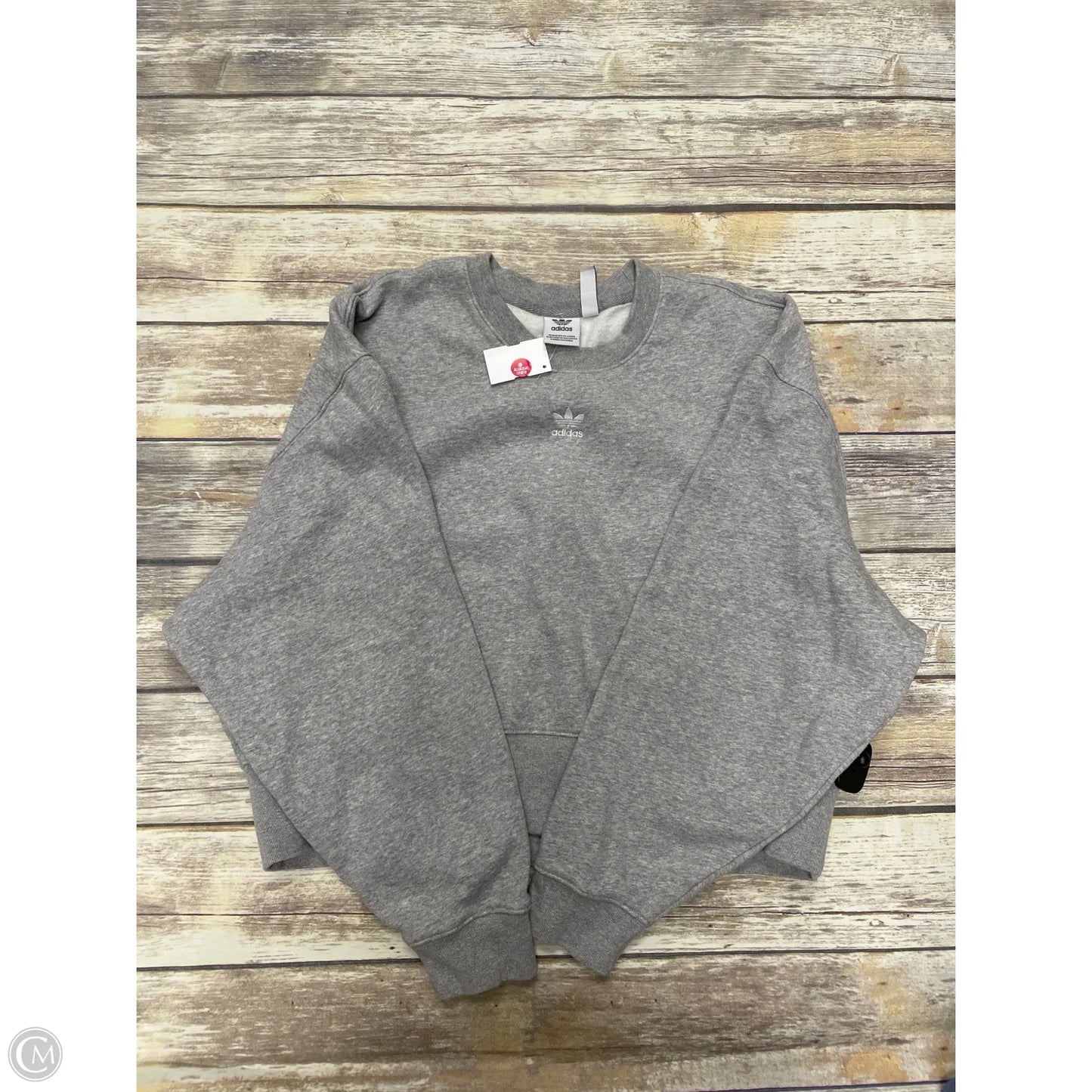 Sweatshirt Crewneck By Adidas In Grey, Size: M