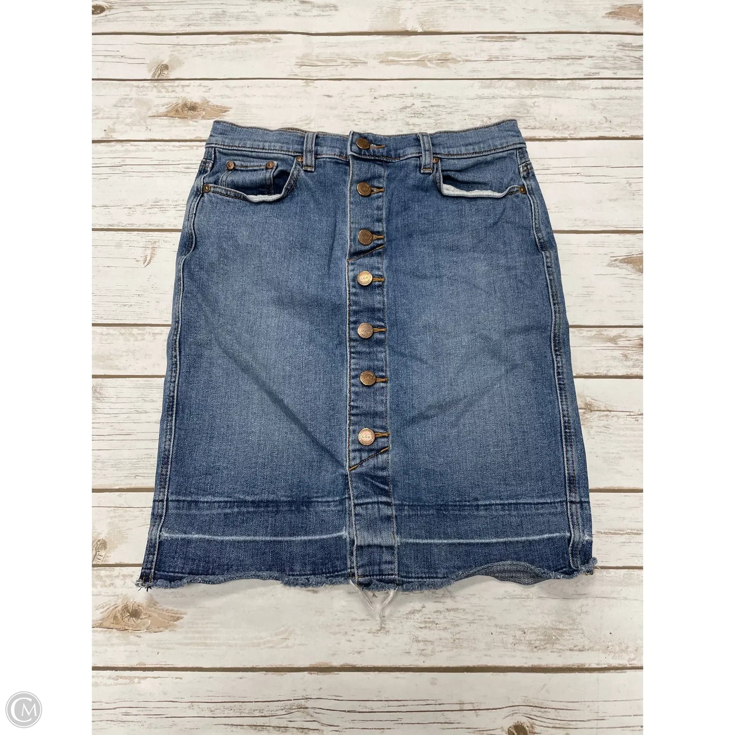 Skirt Mini & Short By Loft In Blue Denim, Size: 0