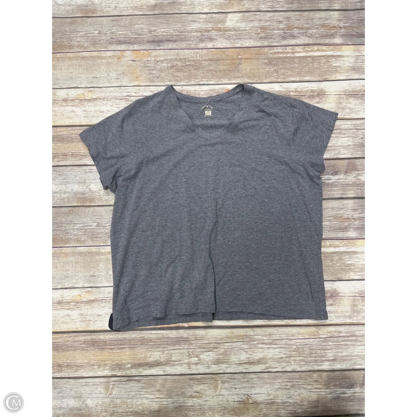 Top Short Sleeve Basic By Cme In Grey, Size: 2x