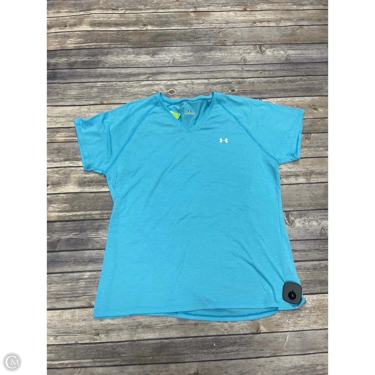 Athletic Top Short Sleeve By Under Armour In Blue, Size: L