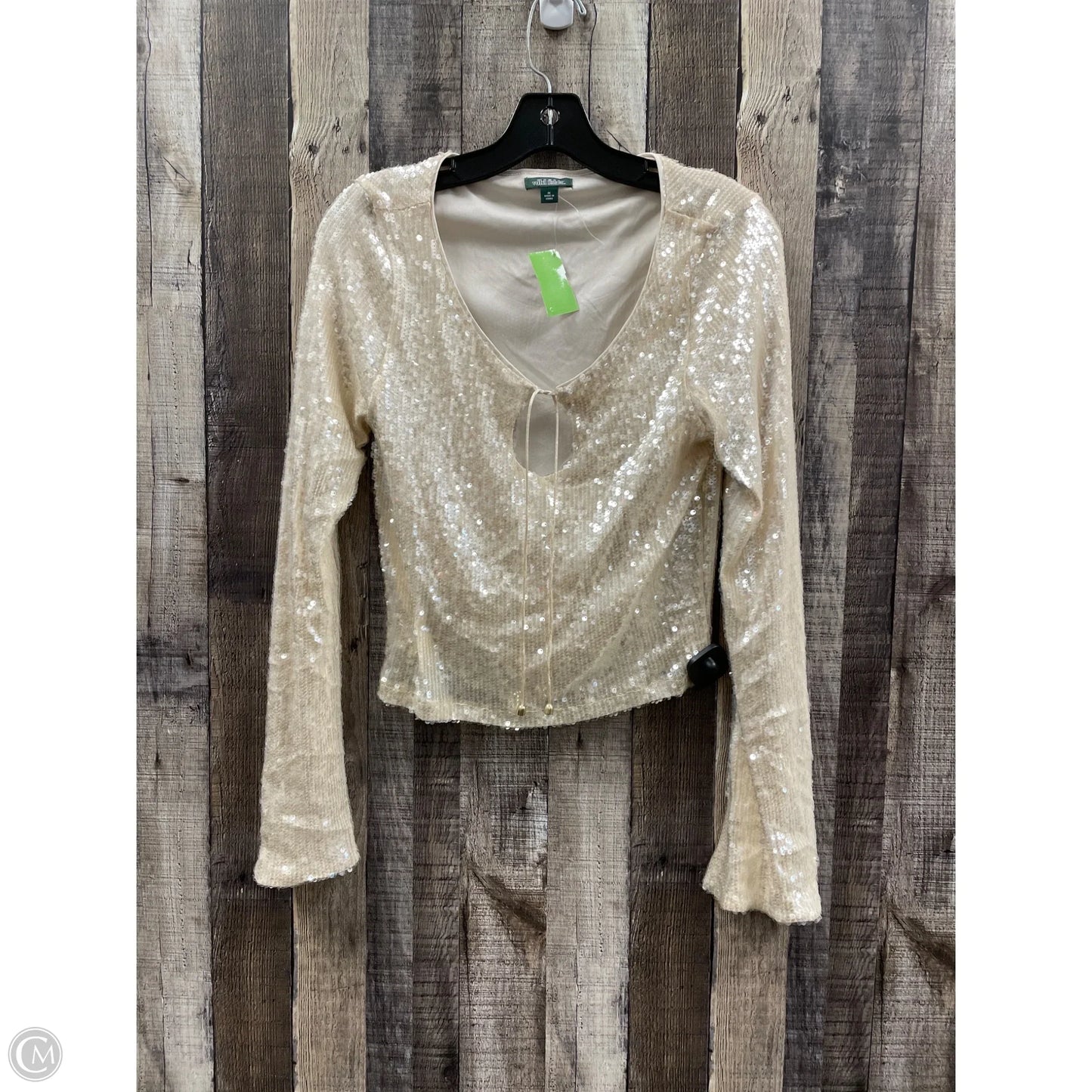 Top Long Sleeve By Wild Fable In Beige, Size: M