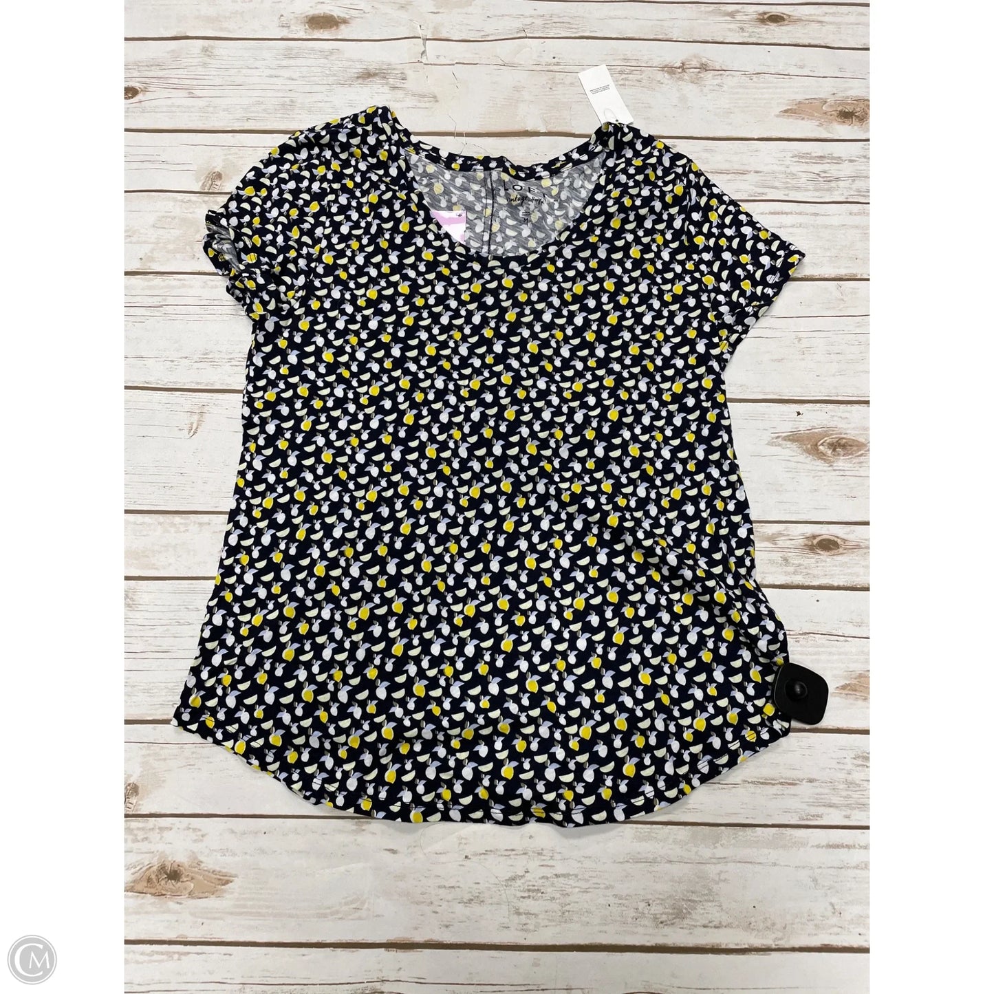 Top Short Sleeve By Loft In Multi-colored, Size: M