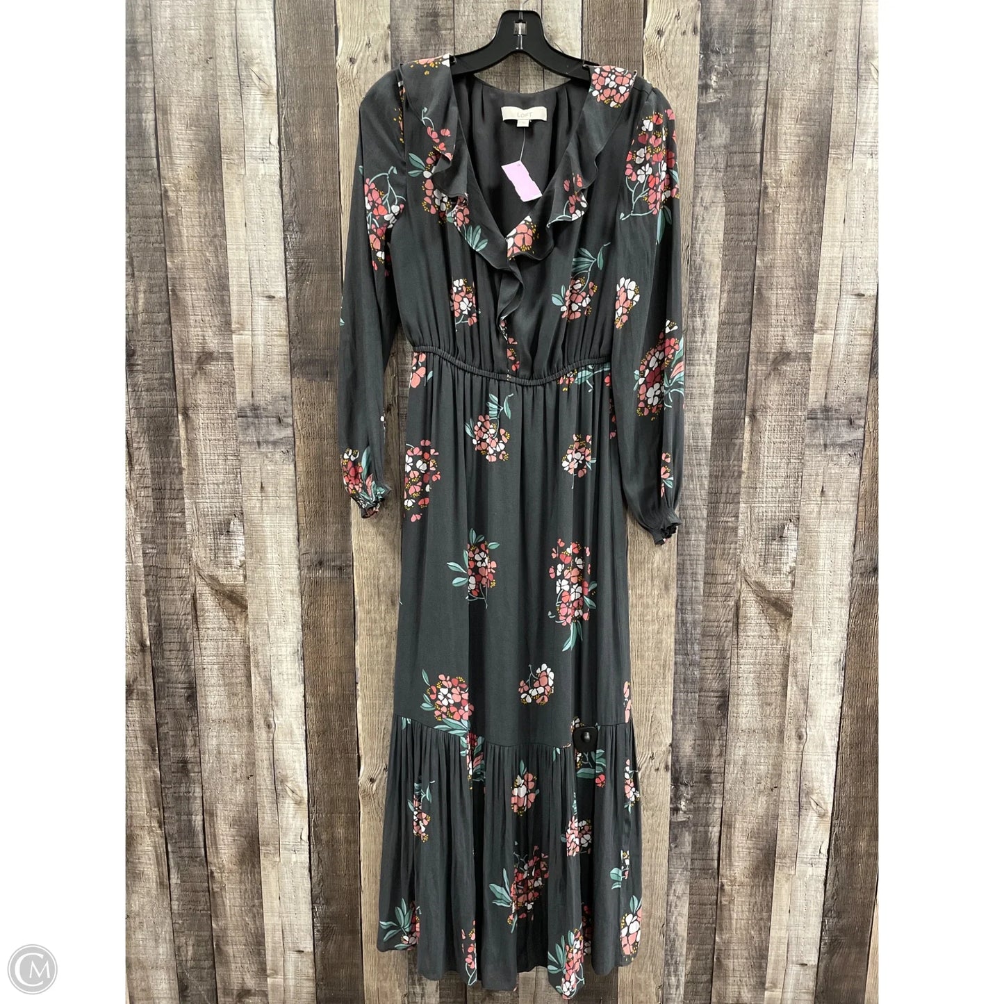 Dress Casual Midi By Loft In Grey, Size: S