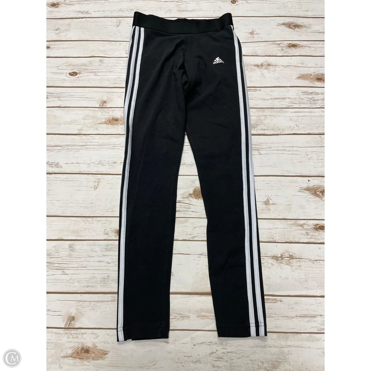 Athletic Leggings By Adidas In Black & White, Size: S