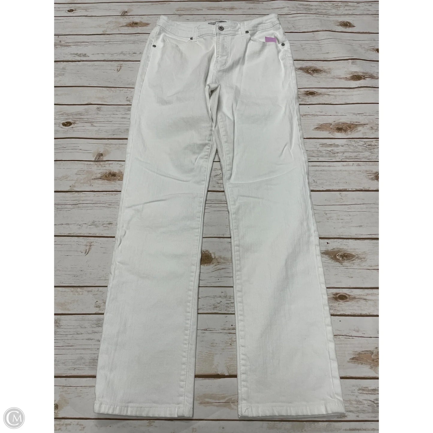 Jeans Skinny By Chicos In White Denim, Size: M