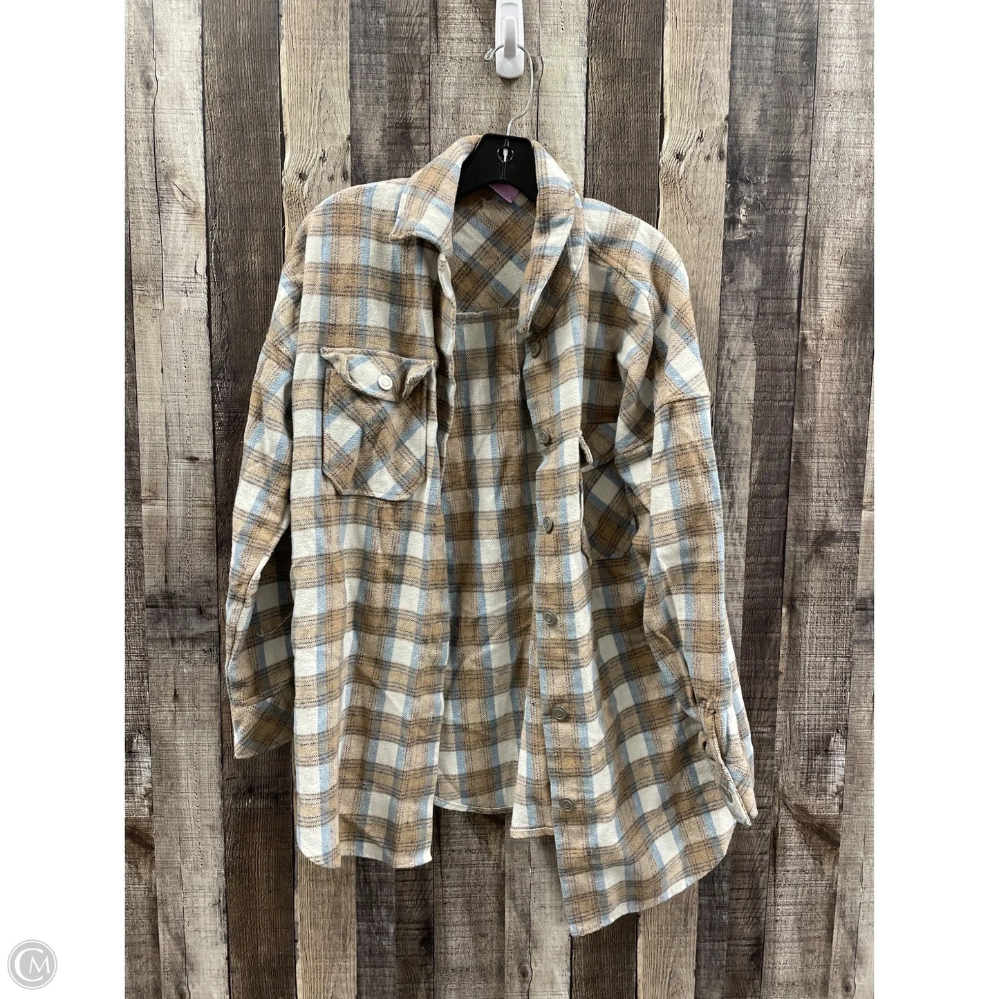 Jacket Shirt By Altard State In Plaid Pattern, Size: M
