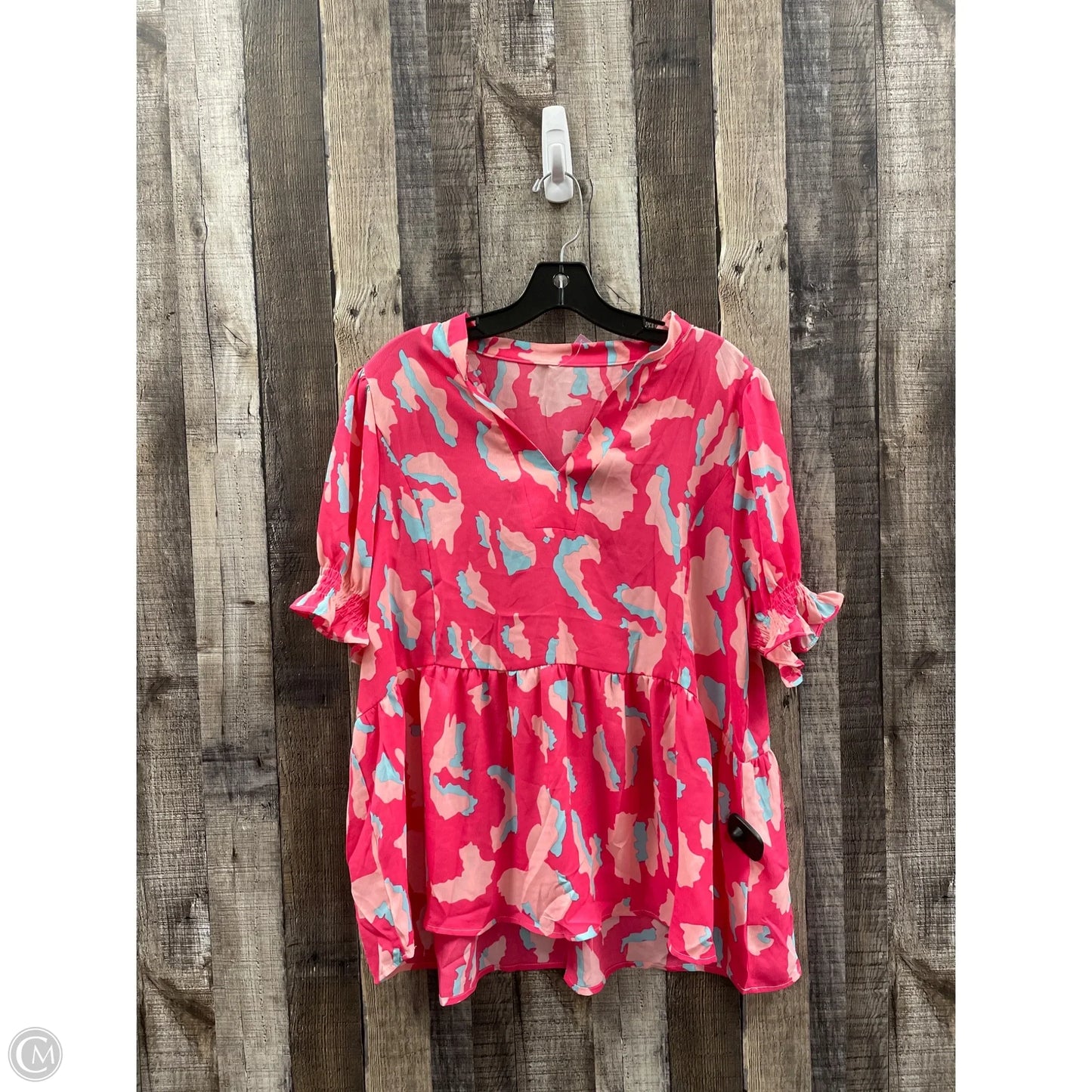 Top Short Sleeve By Cmf In Multi-colored, Size: L