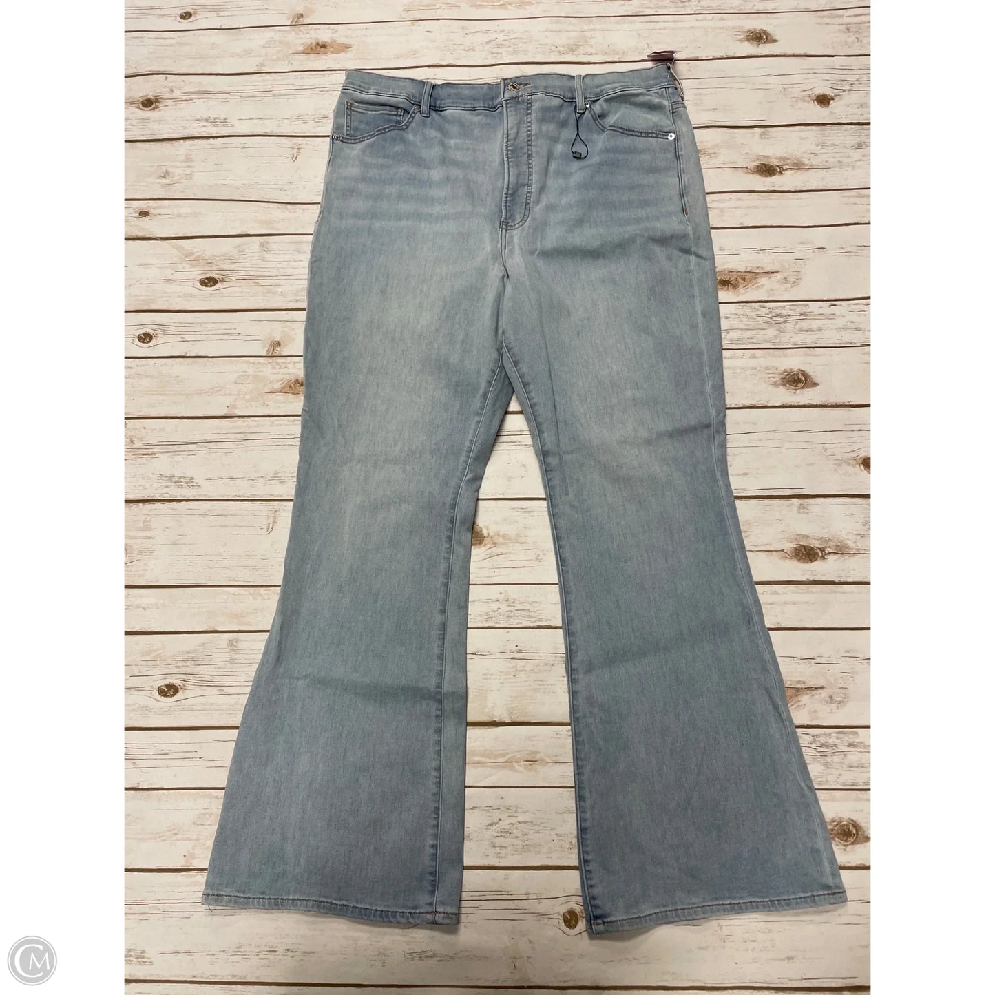 Jeans Flared By Express In Blue Denim, Size: 18