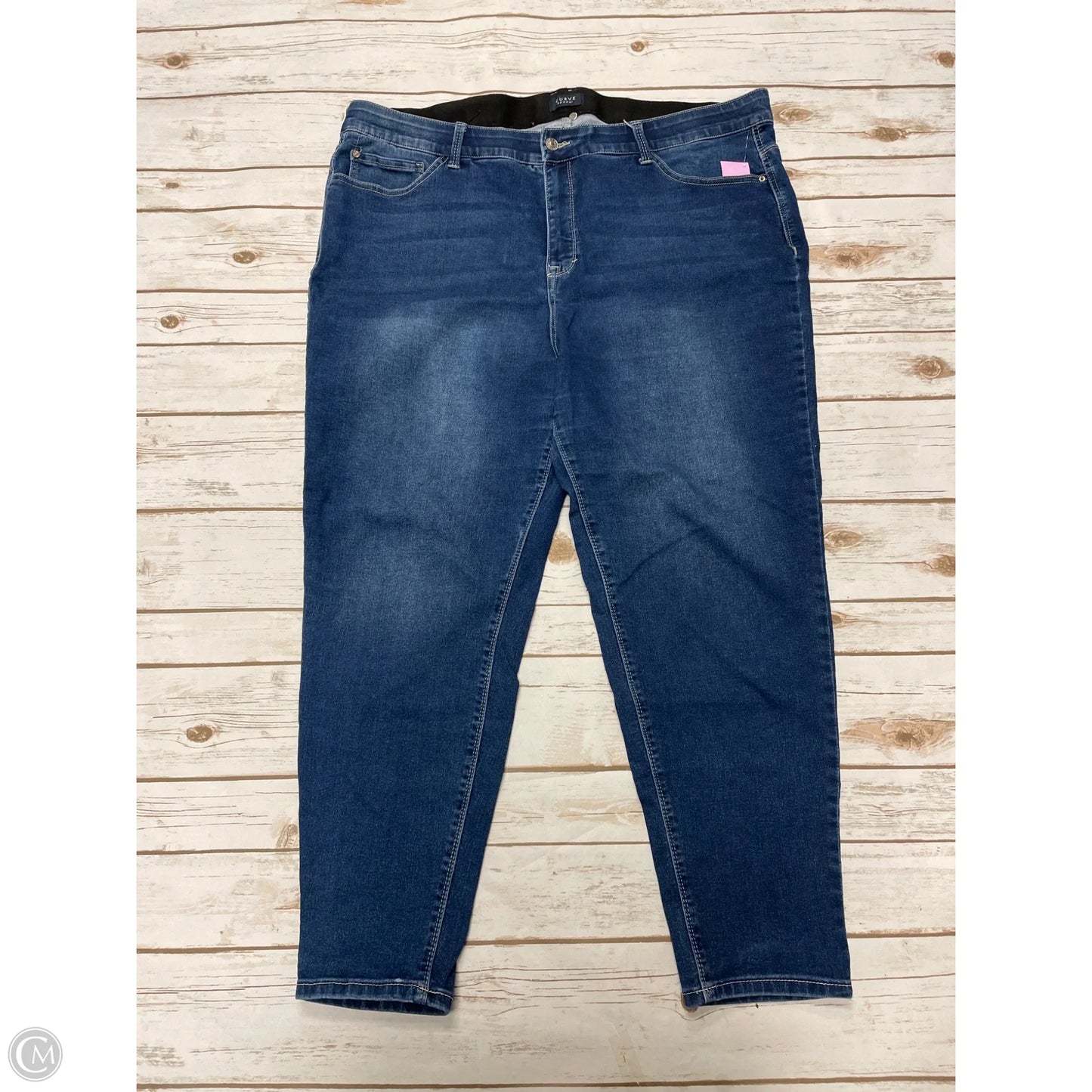 Jeans Straight By Curve Appeal In Blue Denim, Size: 24
