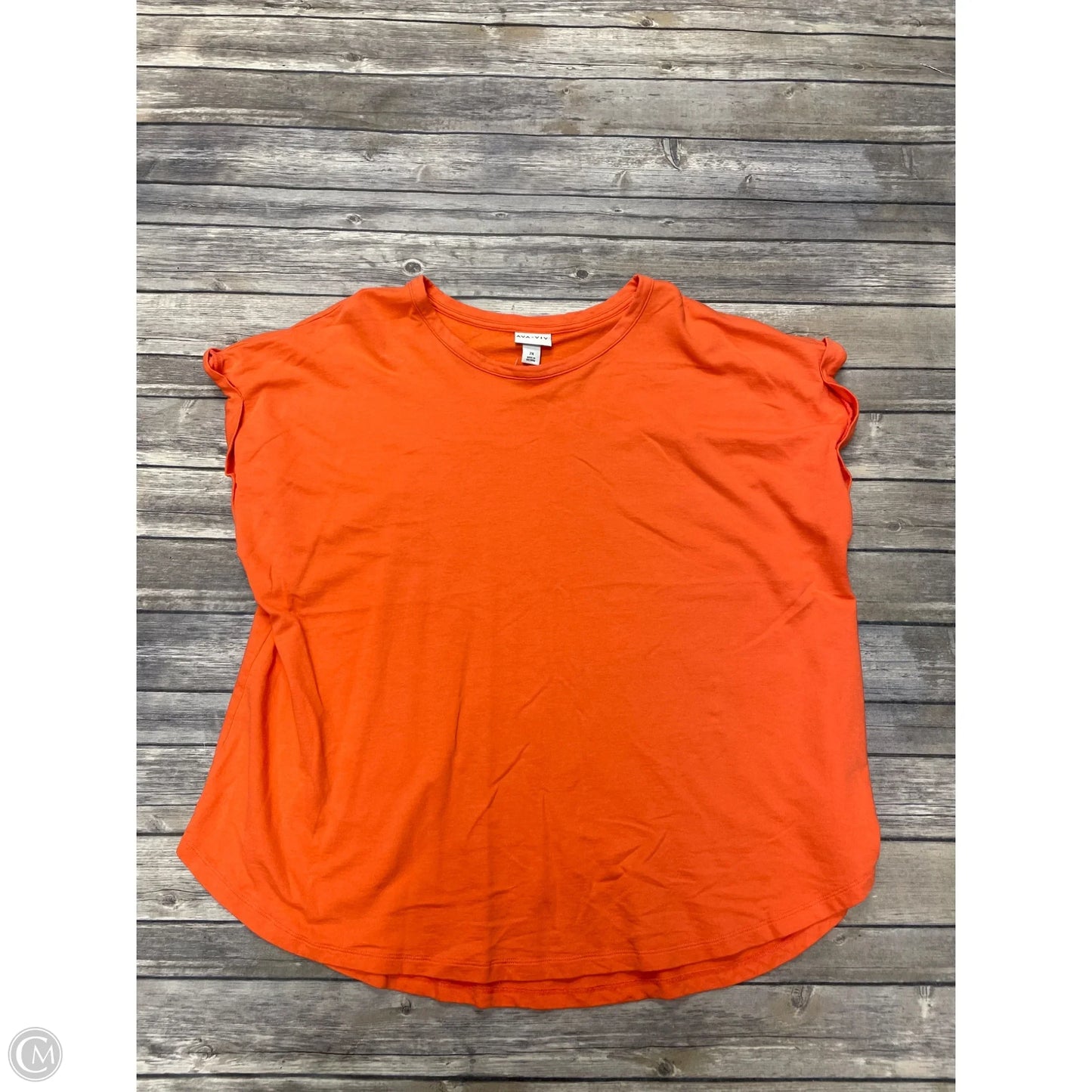 Top Short Sleeve By Ava & Viv In Orange, Size: 2x