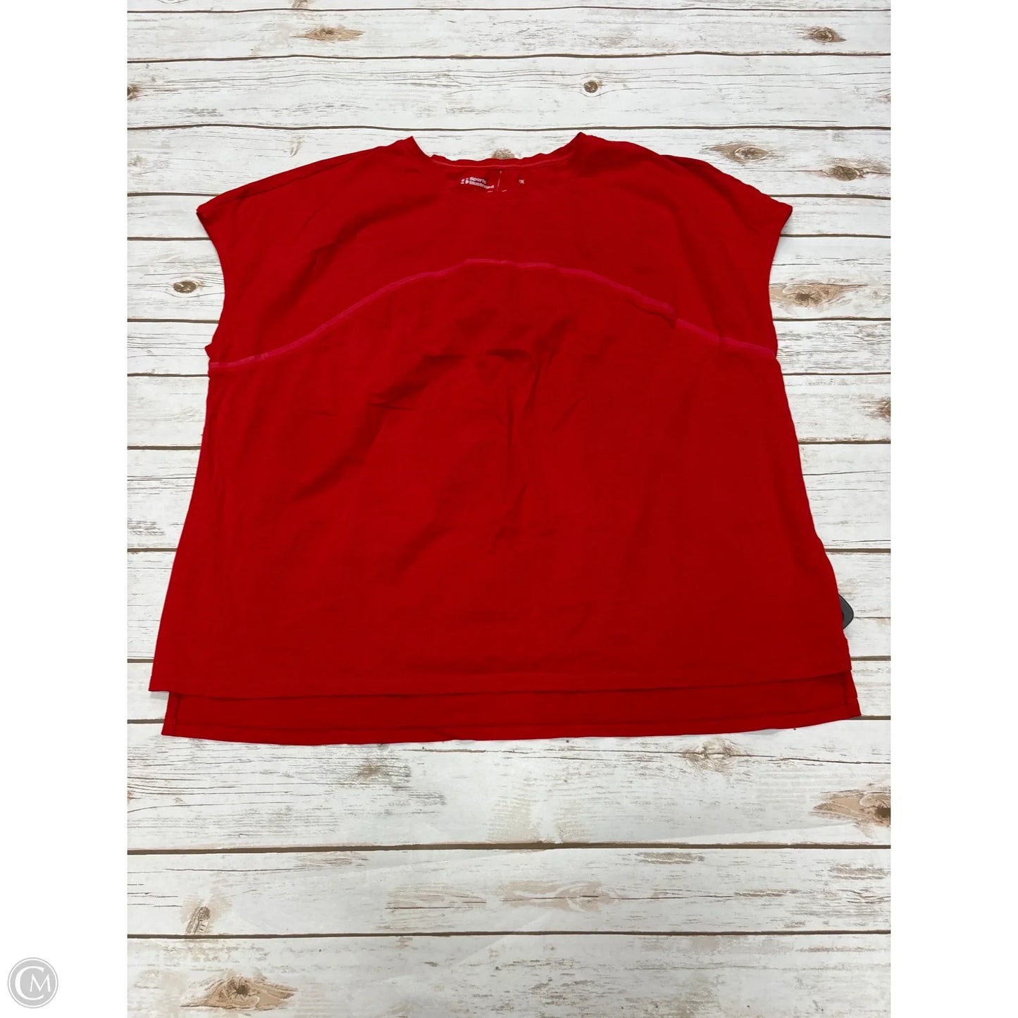 Athletic Top Short Sleeve By Cme In Red, Size: 1x