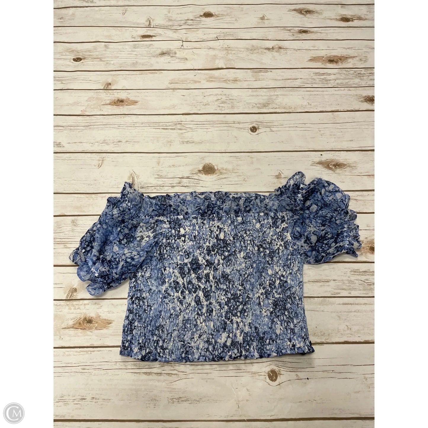 Top Short Sleeve By Express In Blue, Size: M