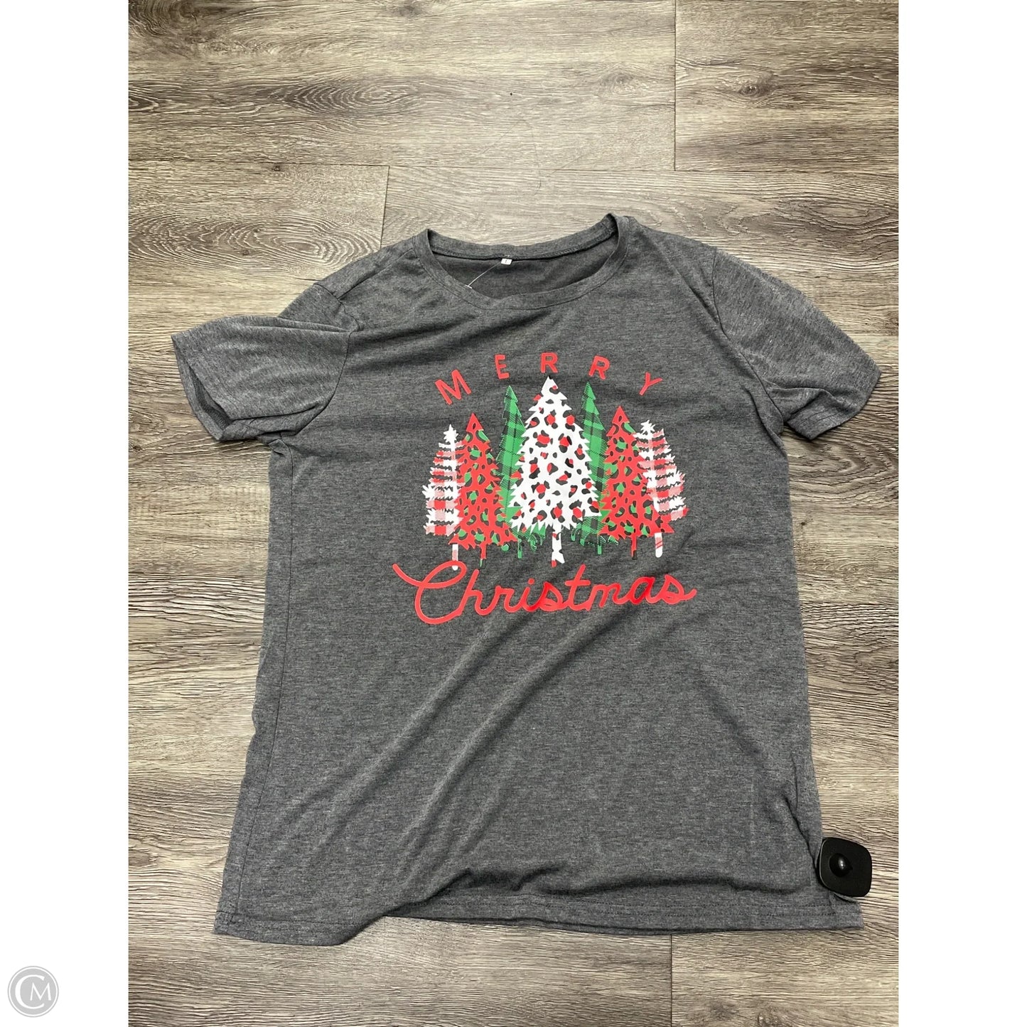 Top Short Sleeve By Cmf In Grey, Size: L