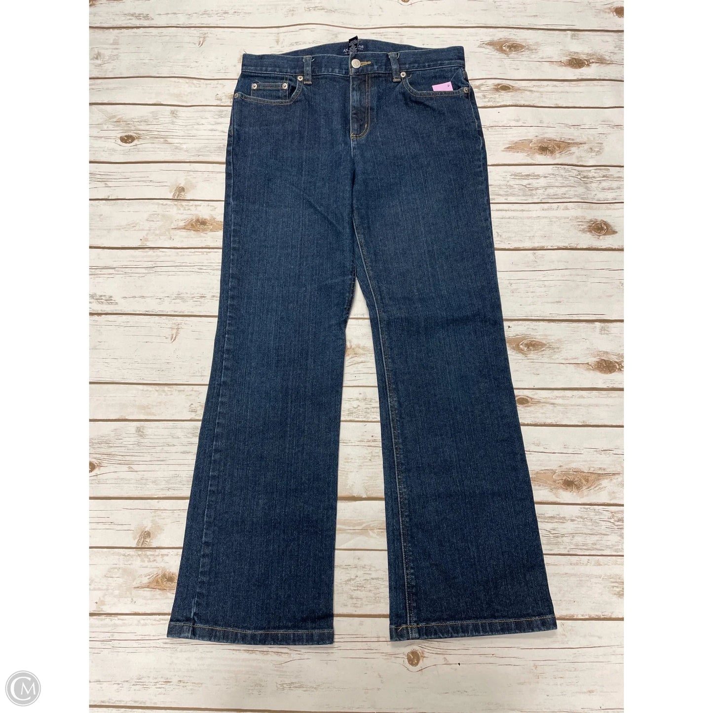 Jeans Straight By Ann Taylor In Blue Denim, Size: 8p