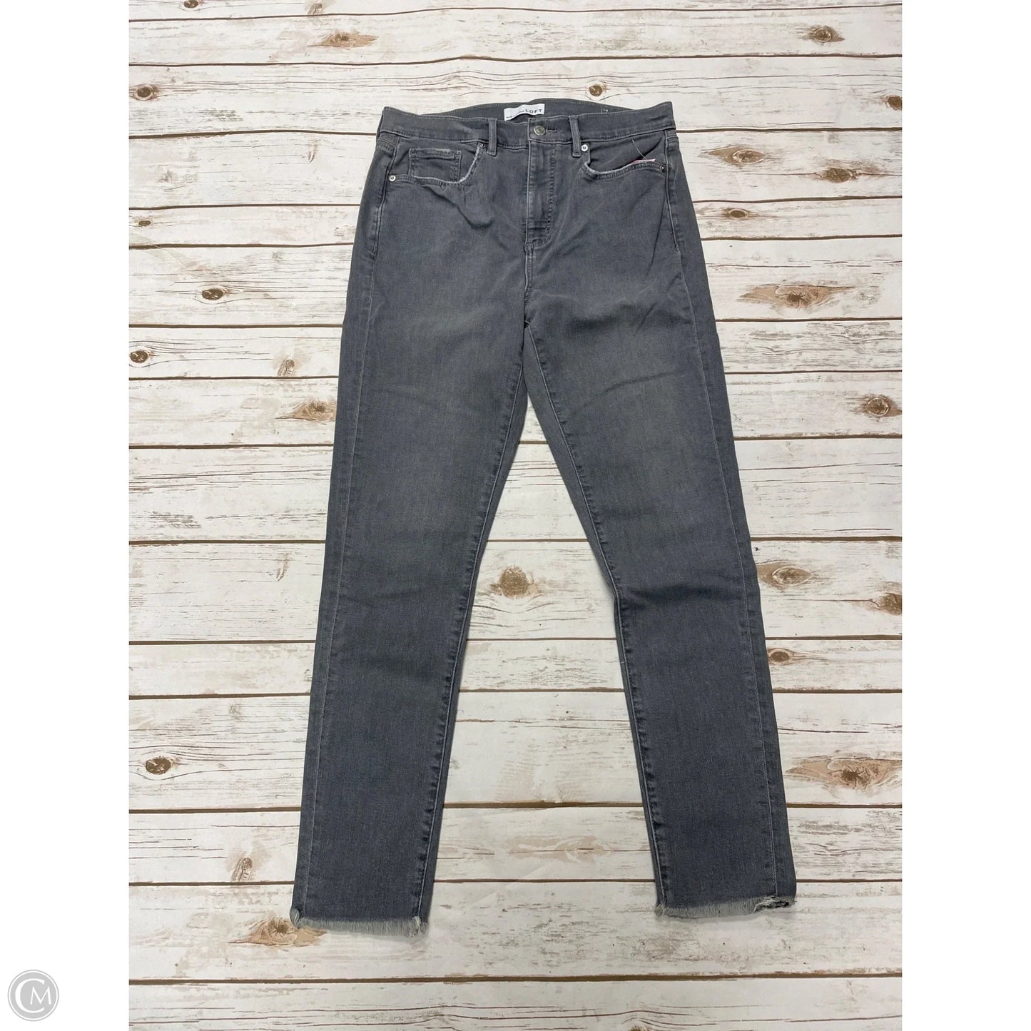 Jeans Skinny By Loft In Grey Denim, Size: 8