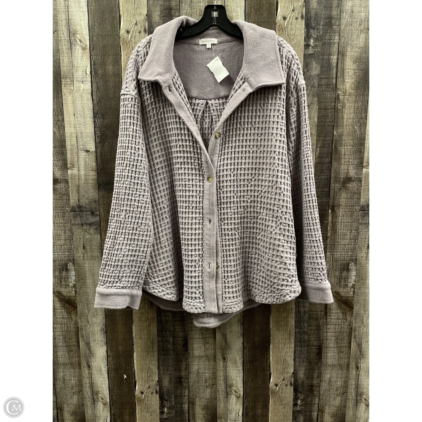 Jacket Shirt By Cme In Purple, Size: L