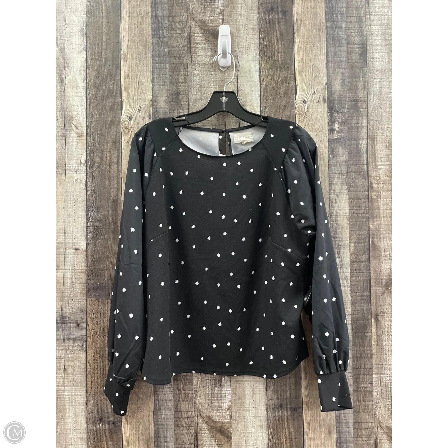 Top Long Sleeve By Melloday In Polkadot Pattern, Size: M