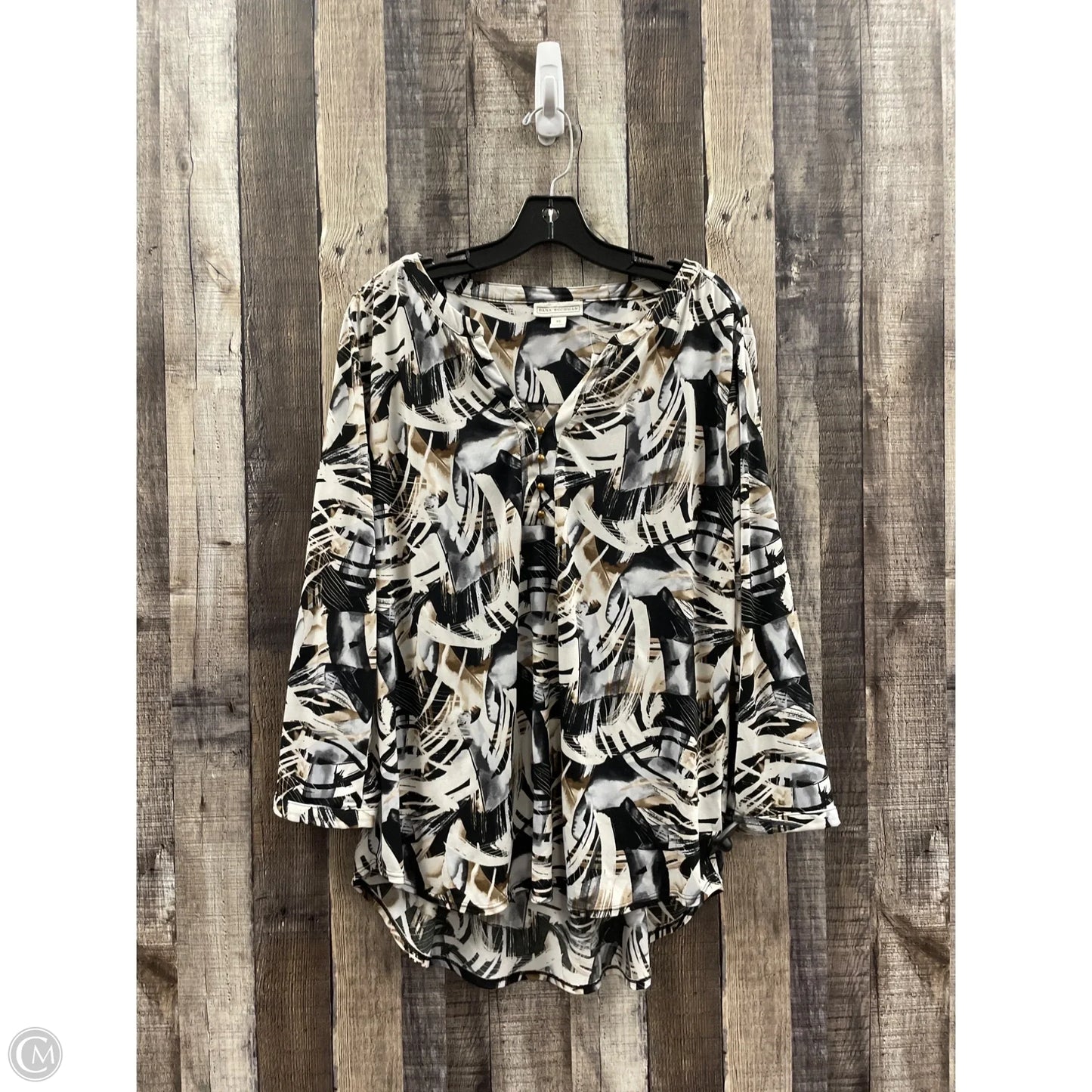 Top Long Sleeve By Dana Buchman In Multi-colored, Size: Xl