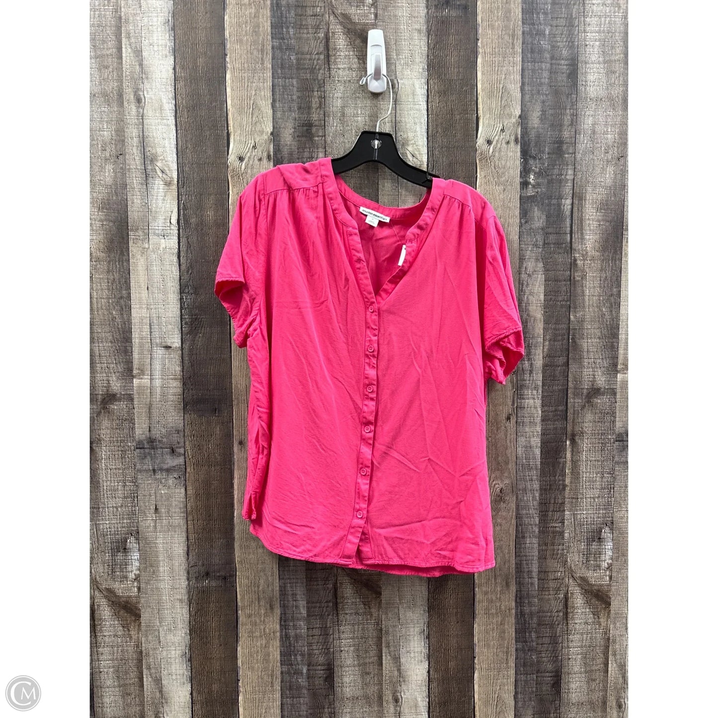 Top Short Sleeve By Amazon Essentials In Pink, Size: Xl