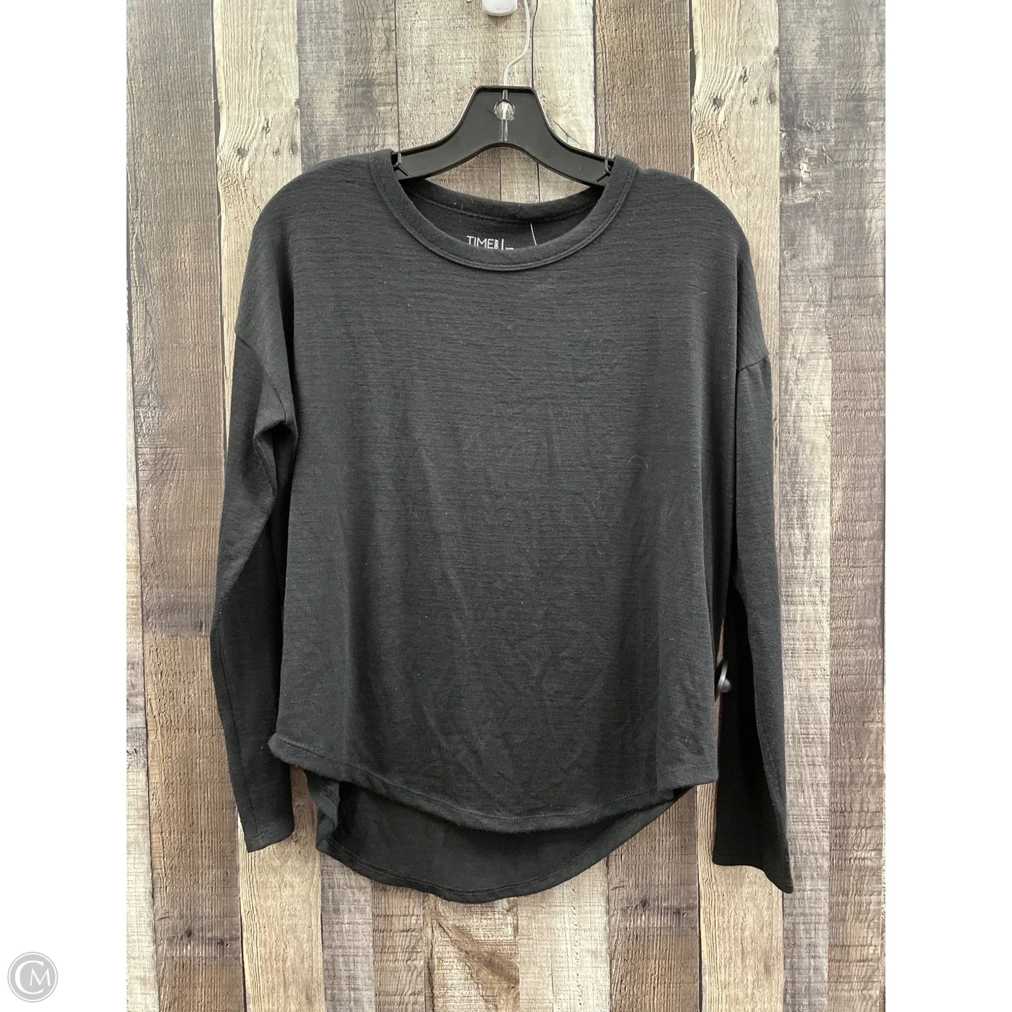 Top Long Sleeve By Time And Tru In Black, Size: Xs