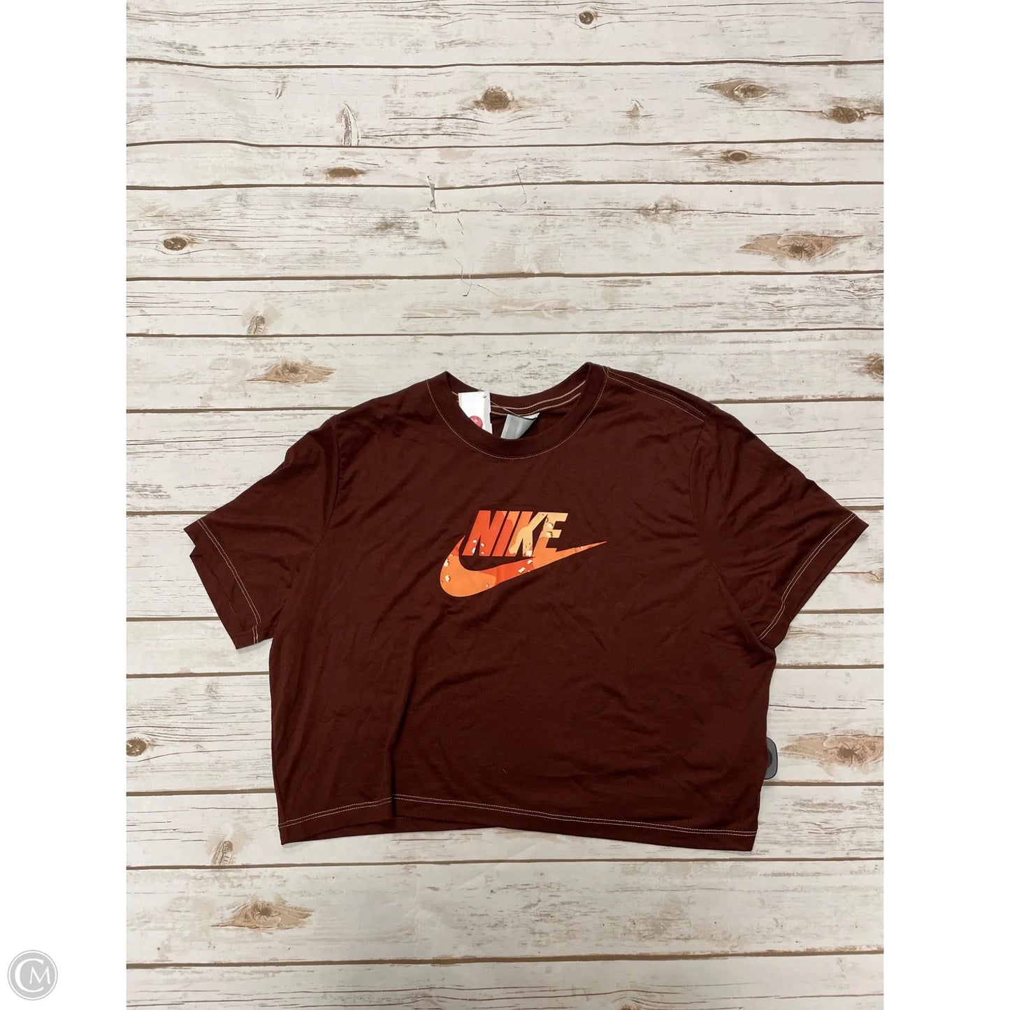 Athletic Top Short Sleeve By Nike In Brown, Size: Xxl