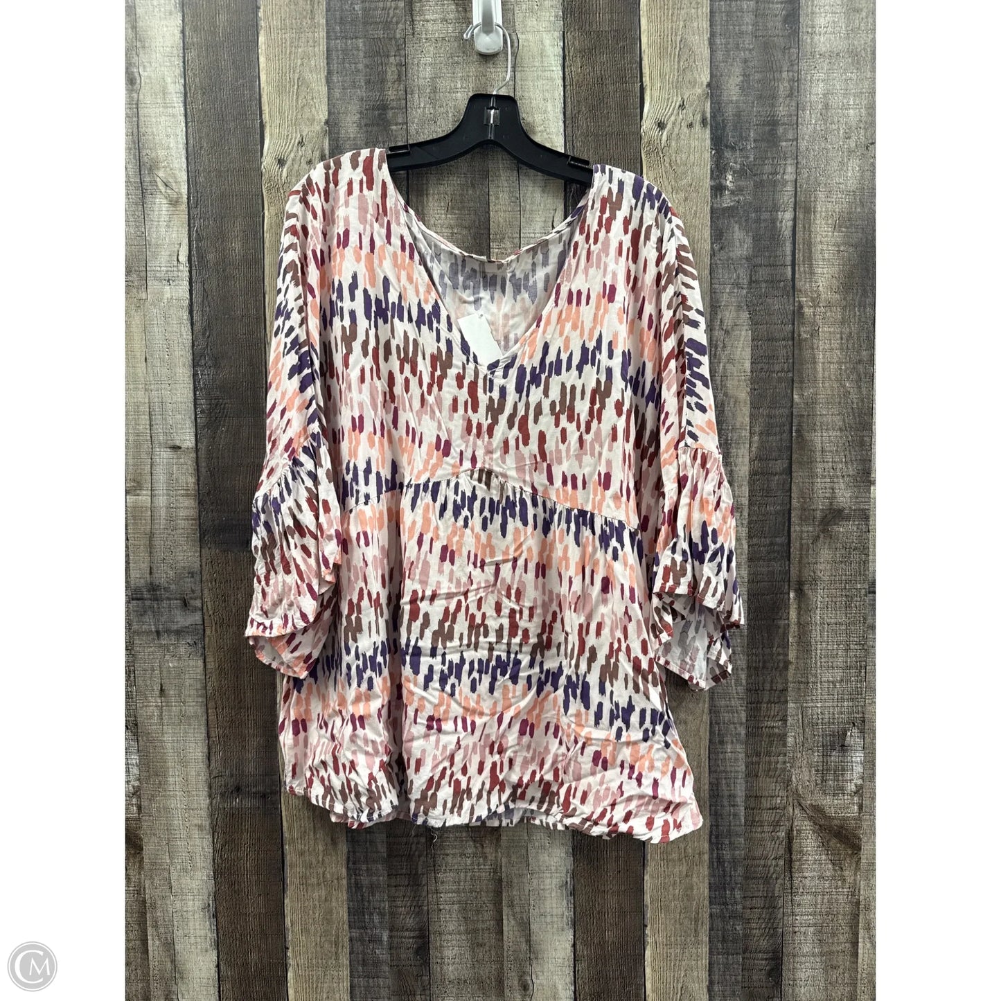 Top 3/4 Sleeve By Andree By Unit In Multi-colored, Size: 2x