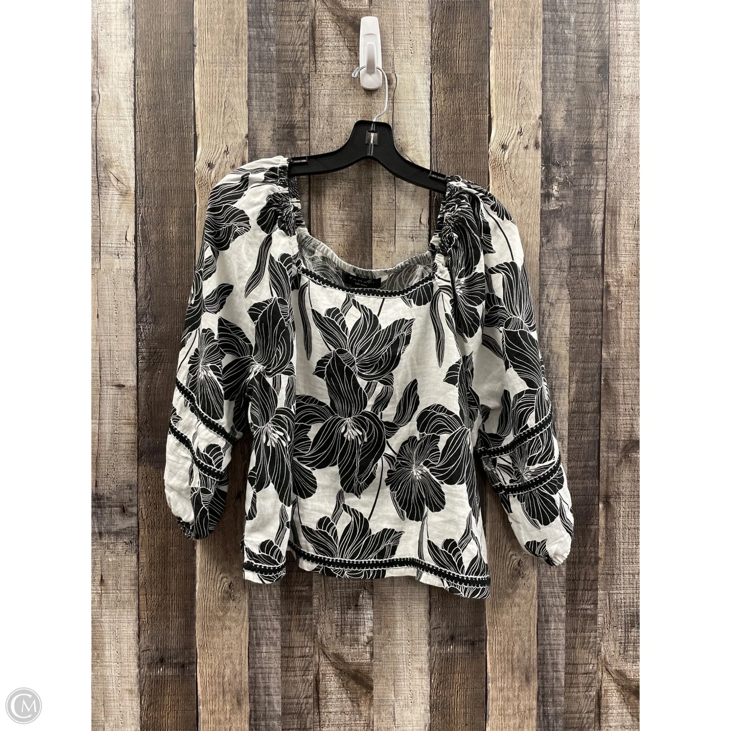 Top Long Sleeve By Rachel Zoe In Black & White, Size: Xl