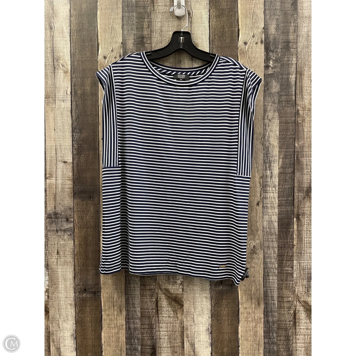 Top Sleeveless Basic By Jones New York In Striped Pattern, Size: M
