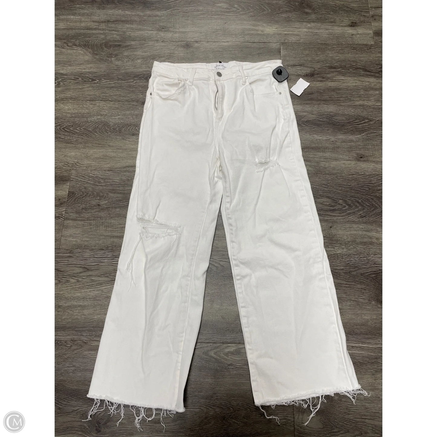 Jeans Wide Leg By Risen In White Denim, Size: 12