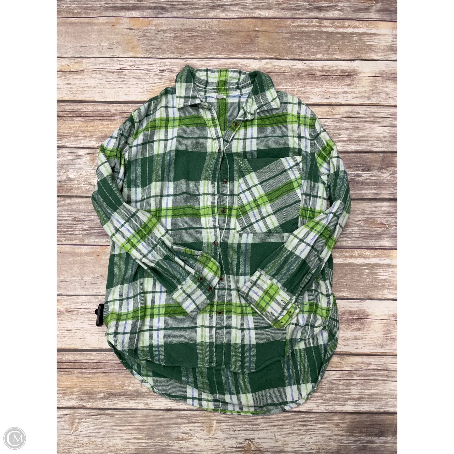 Top Long Sleeve By Aerie In Plaid Pattern, Size: Xs