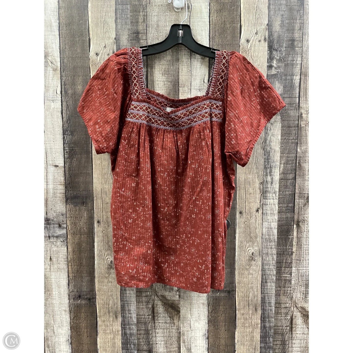 Top Short Sleeve By Madewell In Brown, Size: M