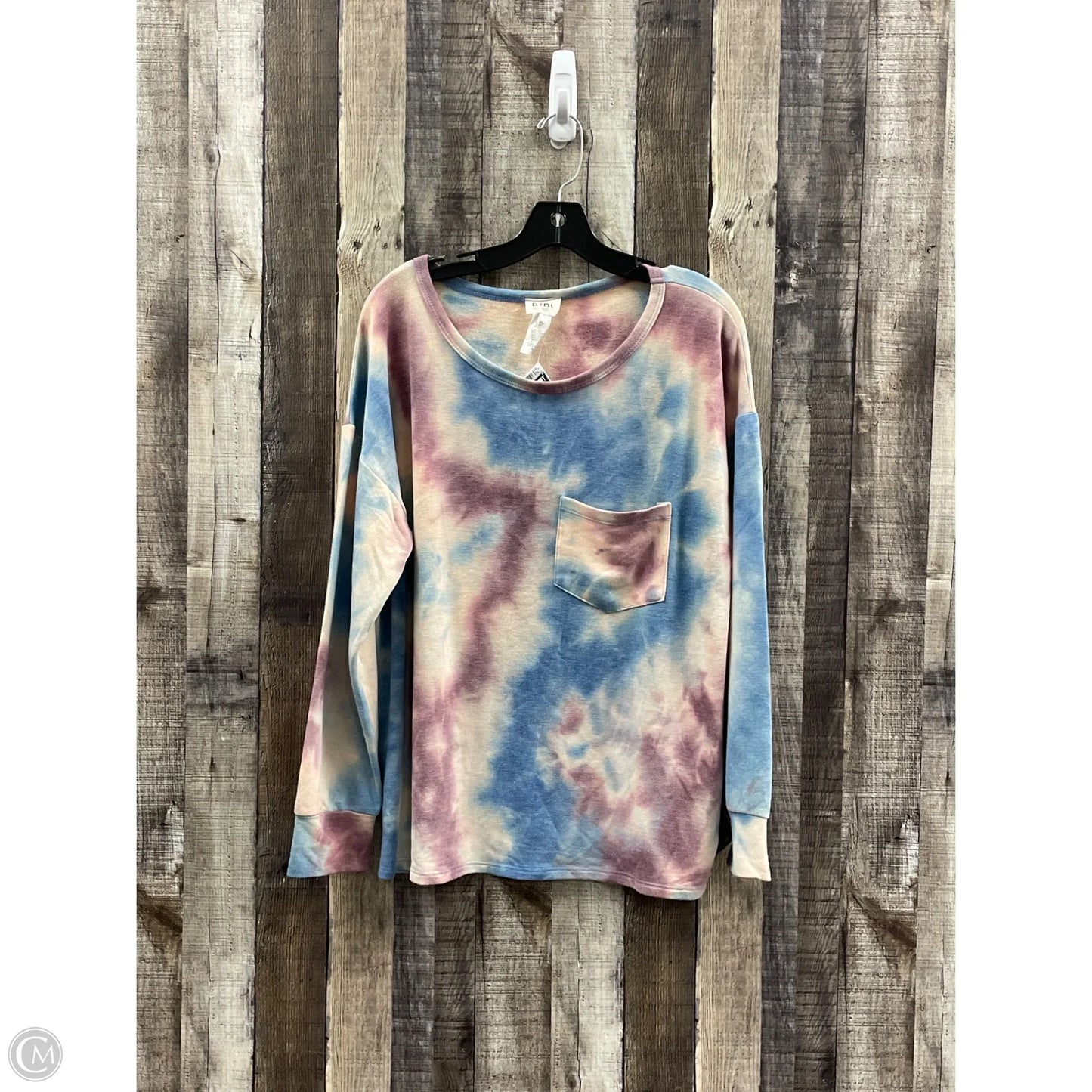 Top Long Sleeve By Bibi In Tie Dye Print, Size: M