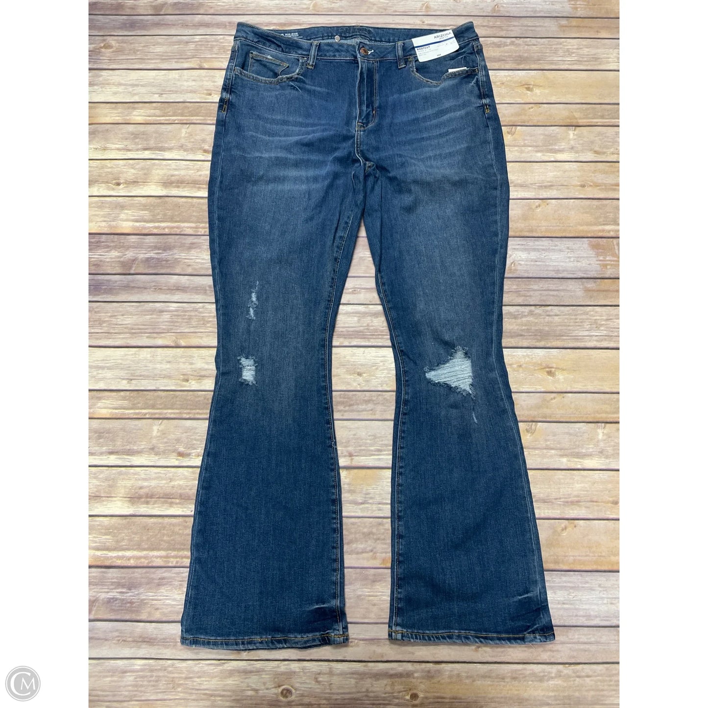 Jeans Boot Cut By Arizona In Blue Denim, Size: 18