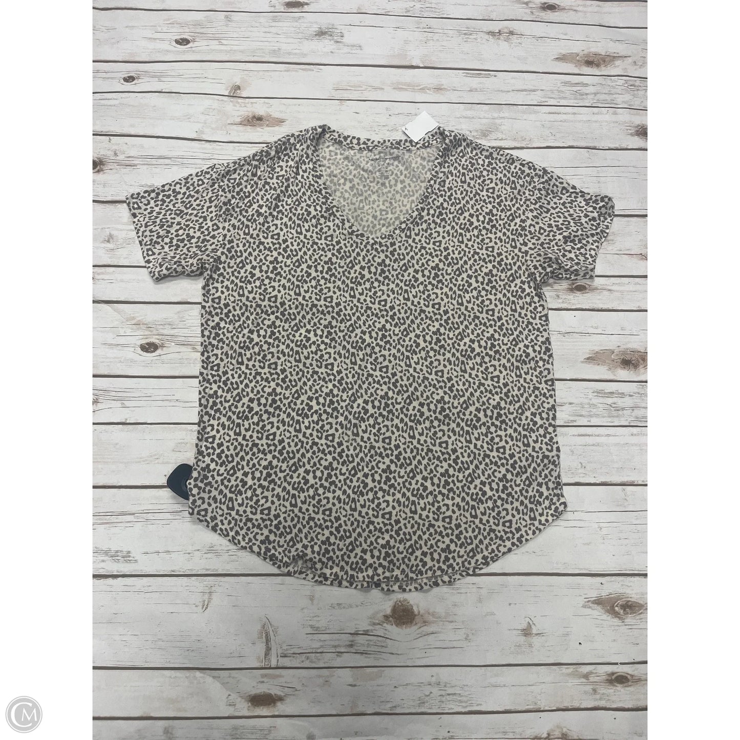 Top Short Sleeve By American Eagle In Animal Print, Size: M