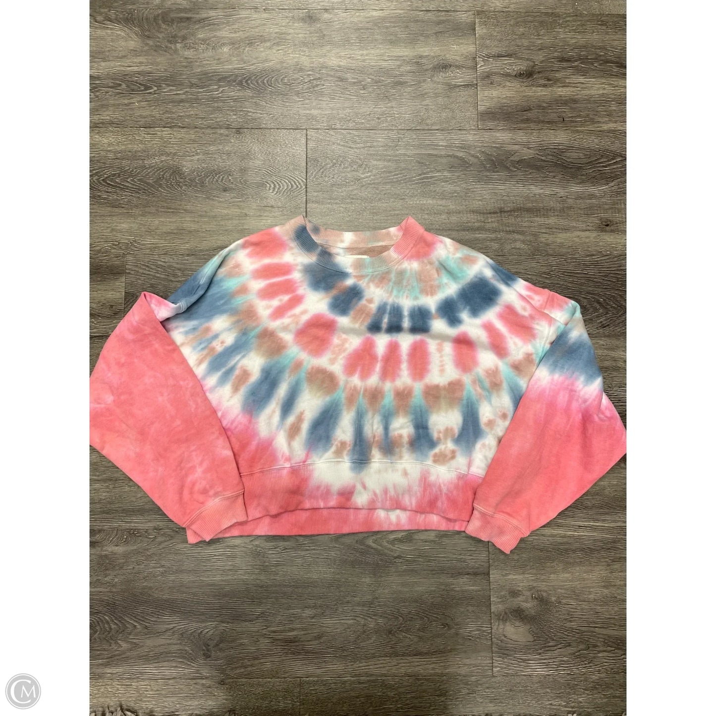 Top Long Sleeve By American Eagle In Tie Dye Print, Size: Xl