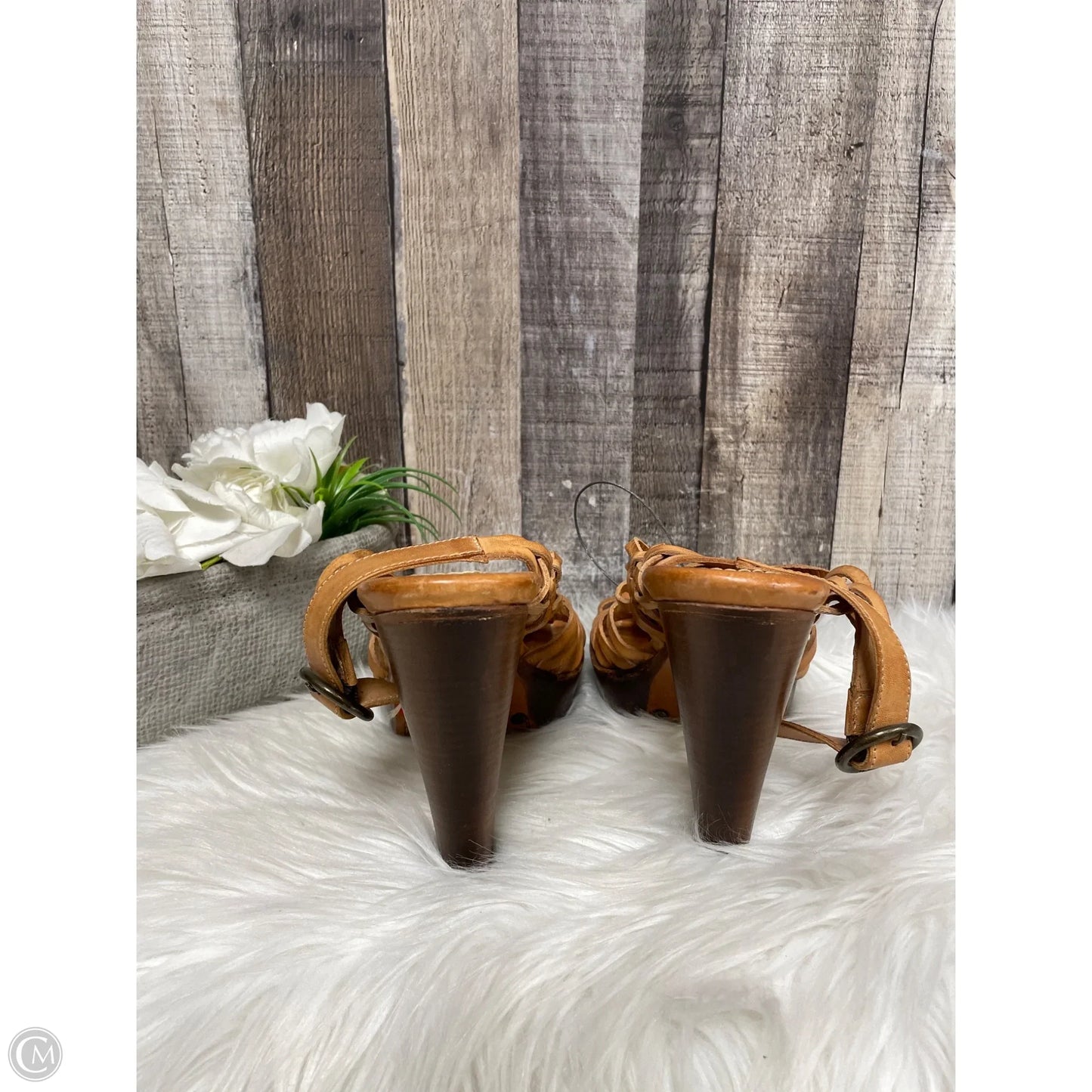 Sandals Designer By Frye In Tan, Size: 11