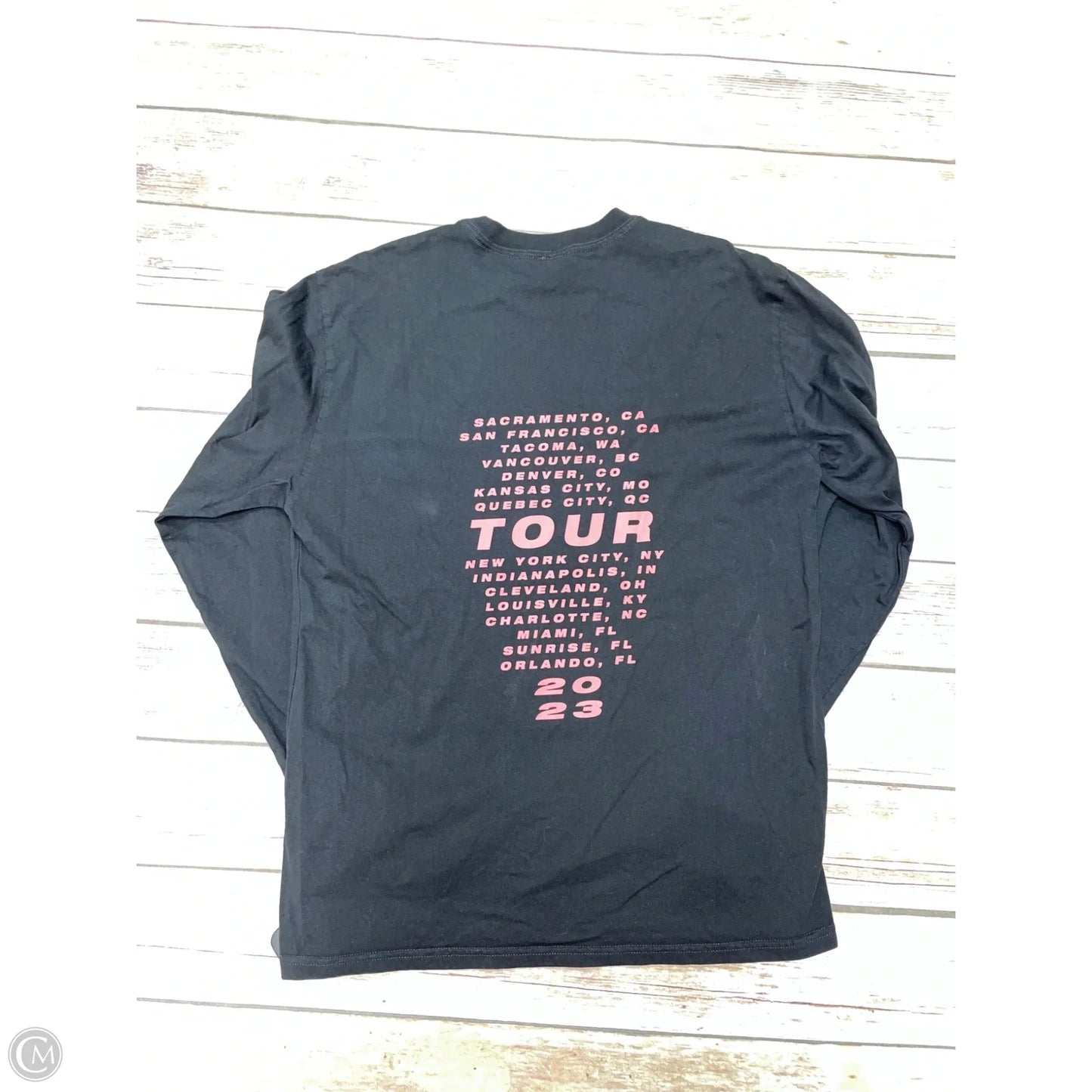 Top Long Sleeve By Pink In Black, Size: M