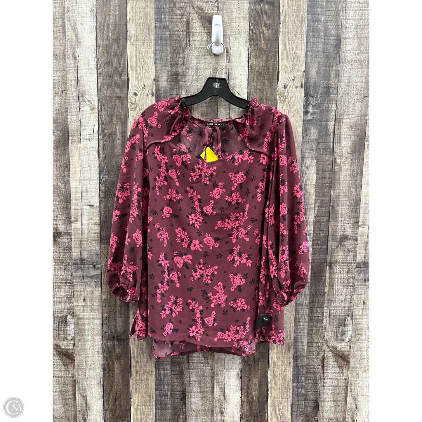 Top Long Sleeve By Lane Bryant In Maroon, Size: Xl