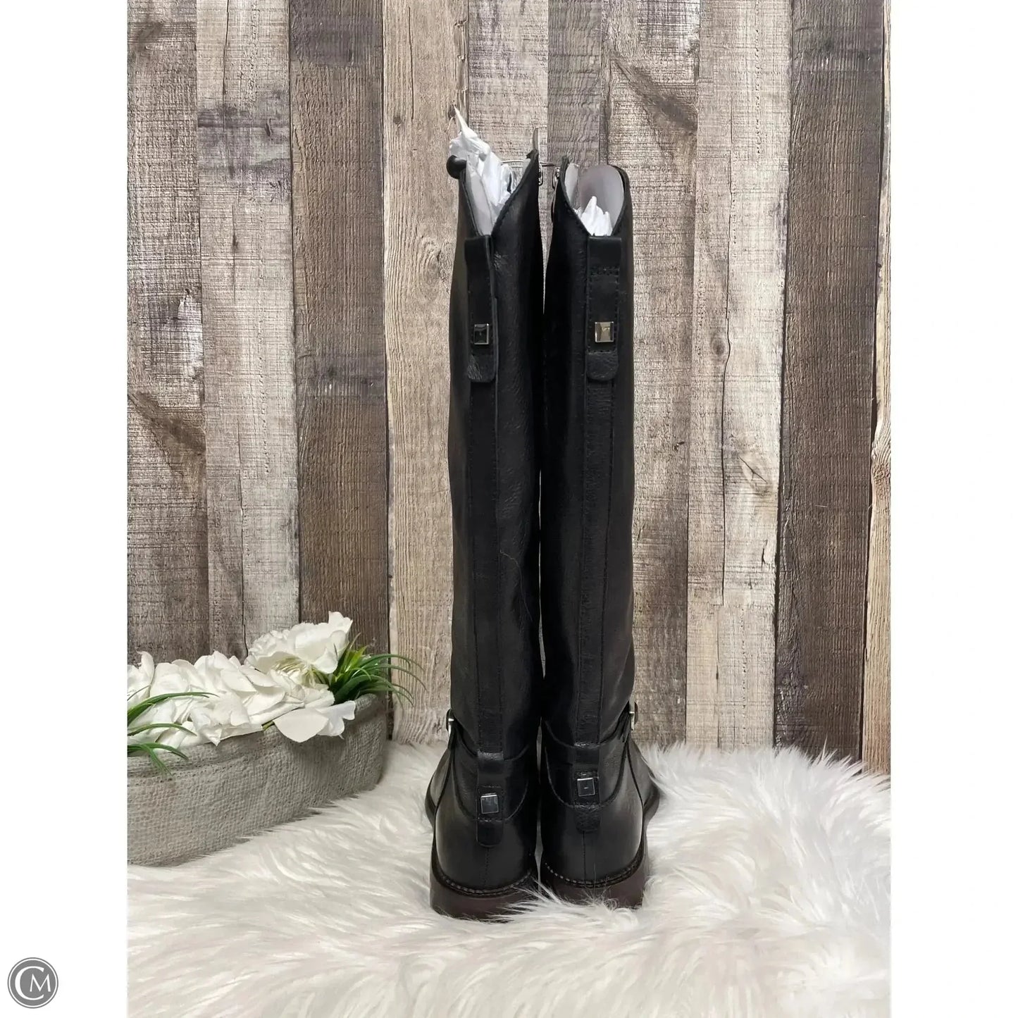 Boots Knee Flats By Franco Sarto In Black, Size: 7.5