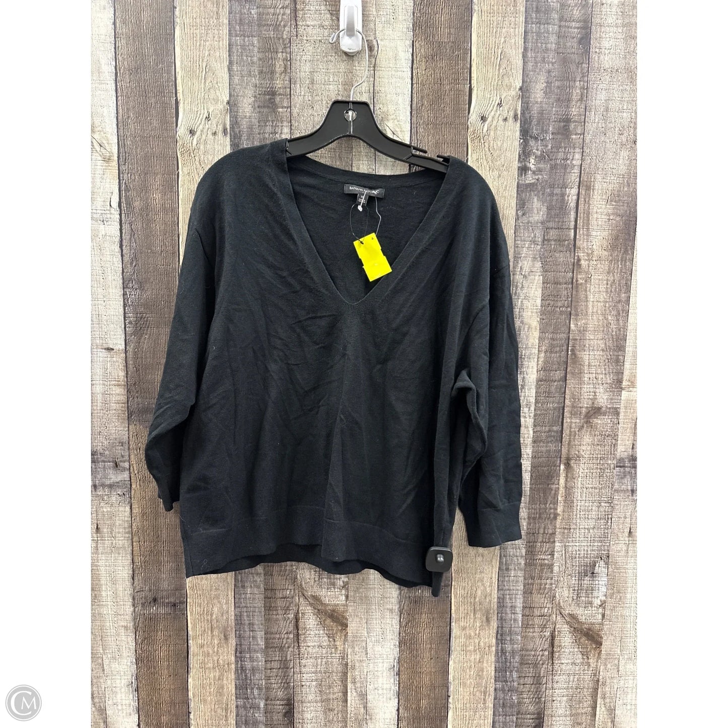 Top 3/4 Sleeve By Banana Republic In Black, Size: Xl