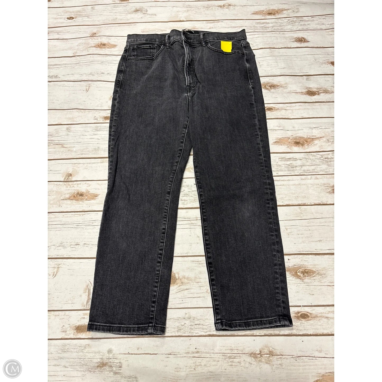 Jeans Cropped By Express In Black Denim, Size: 12