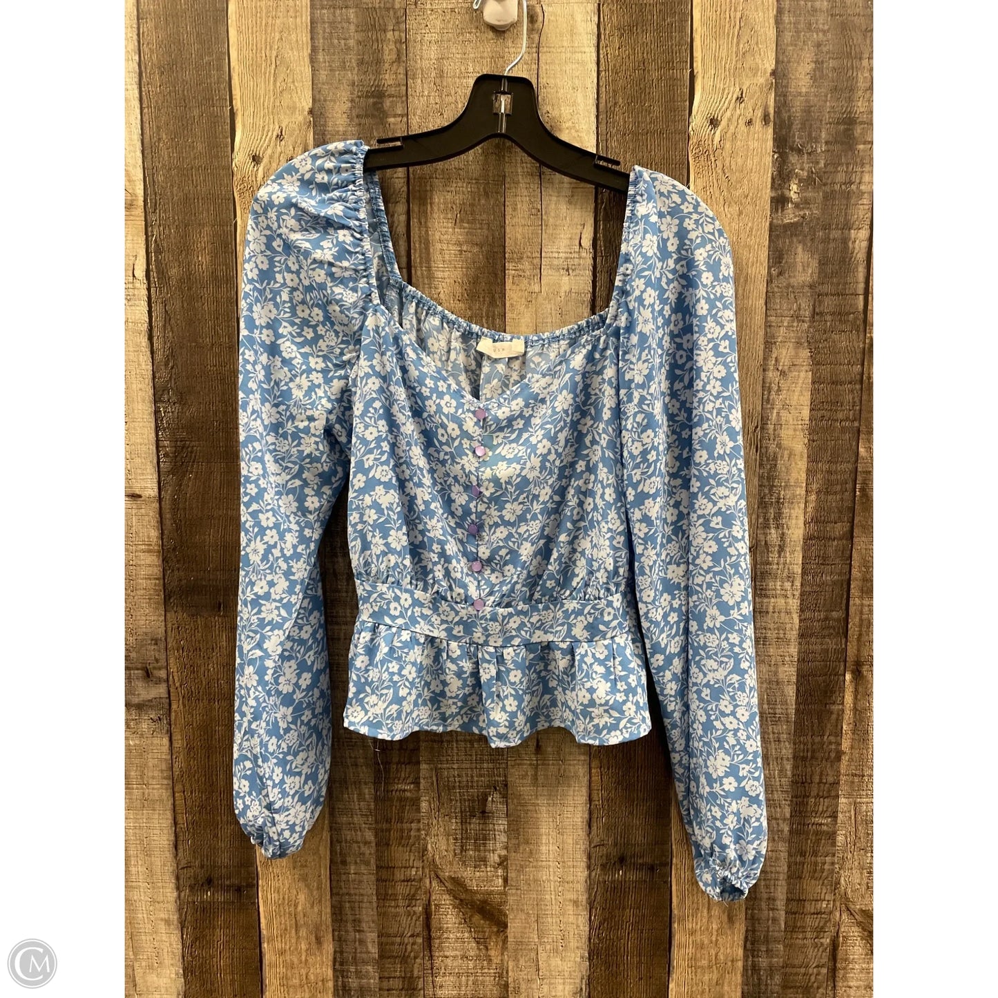 Top Long Sleeve By Lush In Blue, Size: M