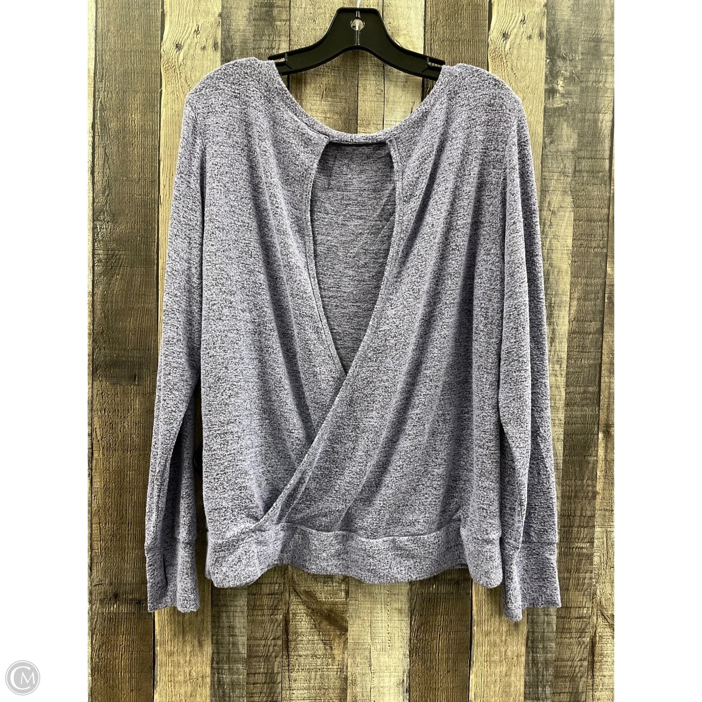 Athletic Top Long Sleeve Crewneck By Champion In Purple, Size: L