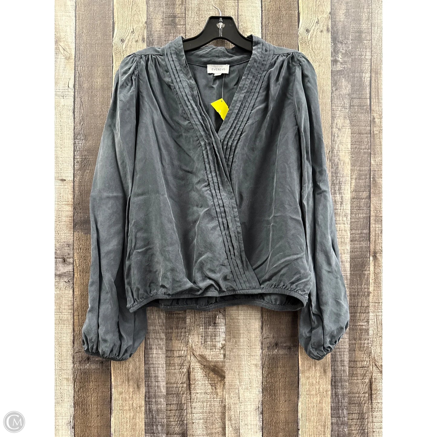 Top Long Sleeve By Evereve In Grey, Size: L