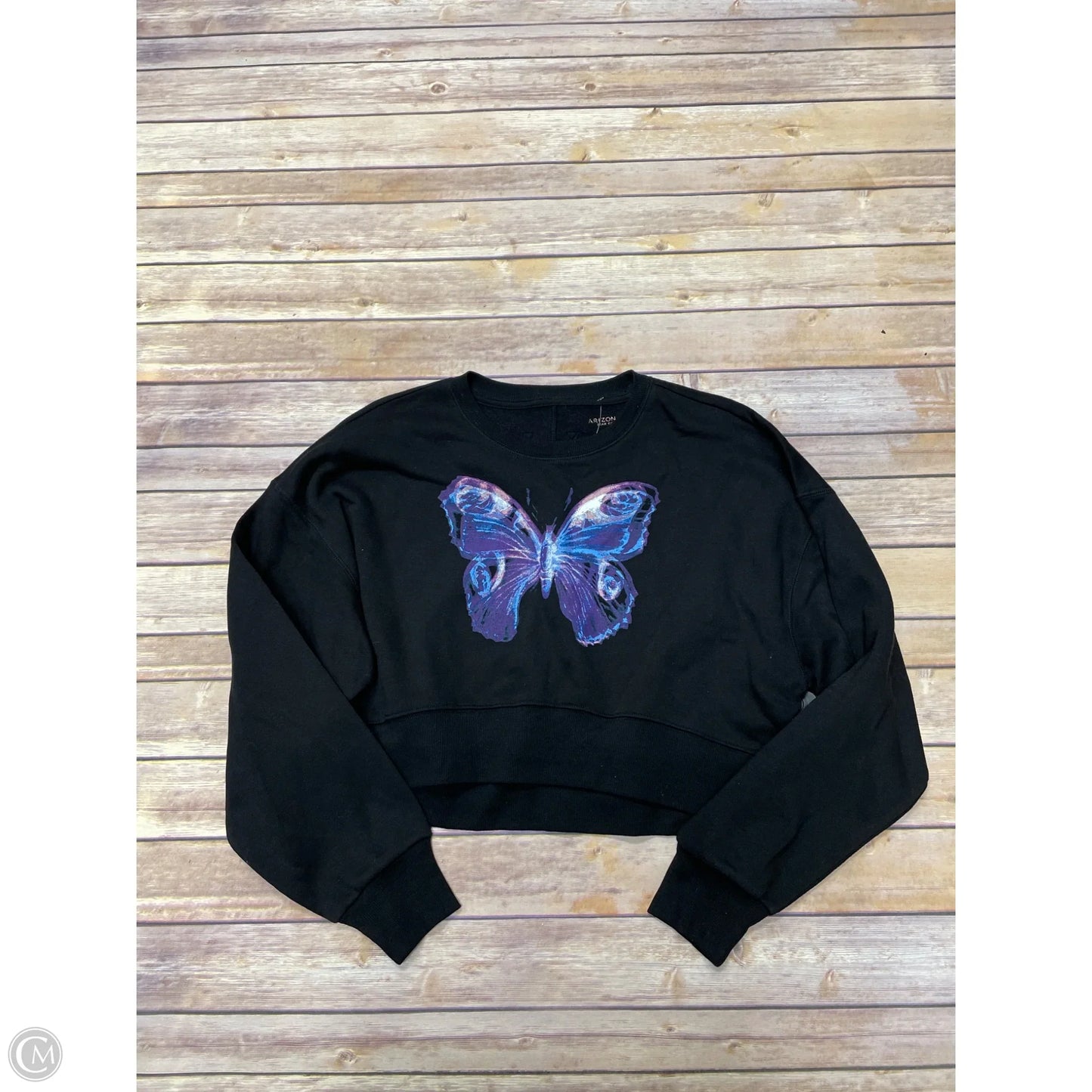 Sweatshirt Crewneck By Arizona In Black, Size: L
