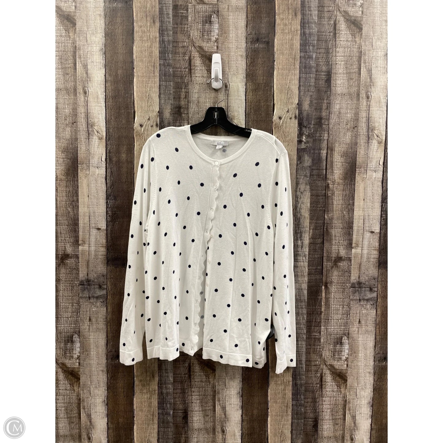 Cardigan By Croft And Barrow In Polkadot Pattern, Size: L